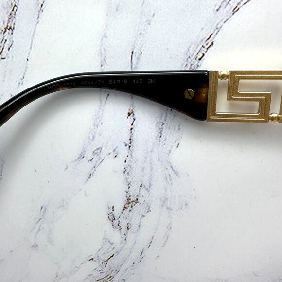 New VERSACE Sunglasses Brown Gold Acetate & Metal Cat Eye w/ Case
